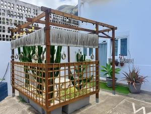 a room with a bunch of plants in a building at Welcome in Garachico