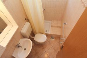 a small bathroom with a toilet and a sink at Apartments Kala in Sveti Filip i Jakov