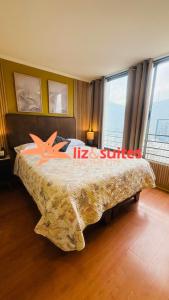 a bedroom with a bed with an orange fish on it at MODERNO TURISTICO Y EJECUTIVo in Santiago +9 photos