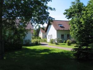 a group of houses in a yard with trees at Holiday Park Lenzer Höh VI in Lenz