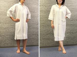 two pictures of a woman in a white robe at Hotel LC Gifu Hashima in Hashima
