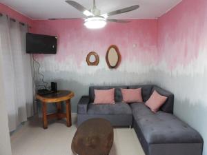 Телевизор и/или развлекательный центр в Casa Rosa Pastel