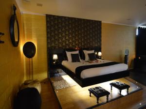 a bedroom with a large bed in a room at Home in Welkenraedt with Steam Shower in Welkenraedt
