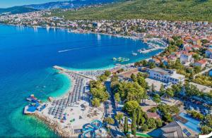 an aerial view of a beach with a resort at Villa Una in Crikvenica