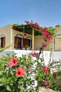 una casa con flores delante en Grandes Apartments Kouremenos, en Palaikastro