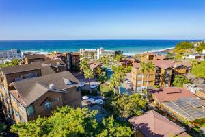 an aerial view of a resort town with the ocean at Dyne Resort in Jeju