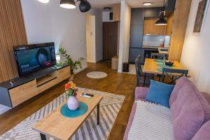 TV i/ili multimedijalni sistem u objektu Floret Suite