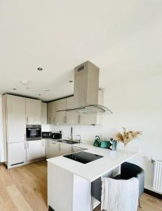 Η κουζίνα ή μικρή κουζίνα στο Superb Apartment In Maidstone With Balcony View - Private Parking