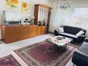 TV a/nebo společenská místnost v ubytování Ferienwohnung Biederbeck