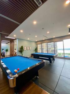 a billiard room with two pool tables in it at 1BR Supper King View Vip Luxury in Long Bình +45 photos