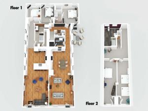 a drawing of a floor plan of a house at Condo Combo on Lee - 2 in 1 in Covington