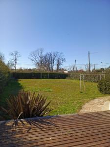 a view of a field with a soccer goal at Quinta "El Ángel Gabriel" in Gowland