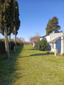 a grassy yard with a house and a tree at Quinta "El Ángel Gabriel" in Gowland