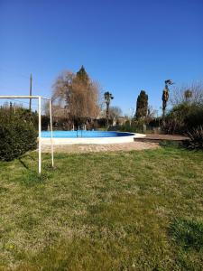 a soccer goal in the middle of a field at Quinta "El Ángel Gabriel" in Gowland