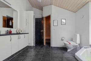 un bagno con un water e un lavandino di BV259-Blavand-Almosetoften-17 a Blåvand Altre 36 foto