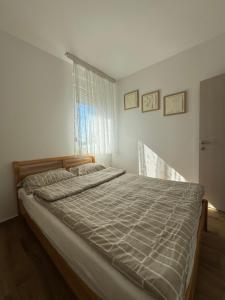 a large bed in a bedroom with a window at Petra in Stara Pazova