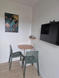 TV/trung tâm giải trí tại Chambre indépendante avec terrasse extérieure proche aéroport et Nantes centre