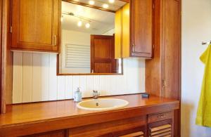 a bathroom with a sink and a mirror at 14249-Grevinge-Strandmosen-4 in Grevinge +15 photos