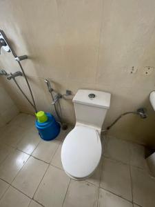 グワーハーティーにあるAatithya Home Stayのバスルーム(白いトイレ、シャワー付)