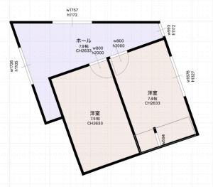Zeichnung eines Grundrisses eines Gebäudes in der Unterkunft The Exstra in Otaru