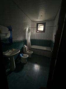 Un baño con lavabo, inodoro y bañera. en Исторический частный дом, en Kobuleti