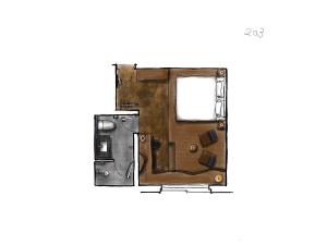 a floor plan of a room with a door at mont - Nozawa Onsen Ski Resort in Nozawa Onsen