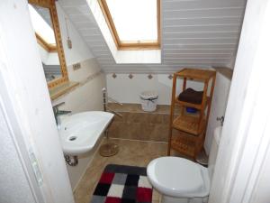 Un baño de Ferienhaus-Natur-Erholung-Pur-Mecklenburgische-Seenplatte-zwischen-Mueritz-und-Ostsee 22 fotos más