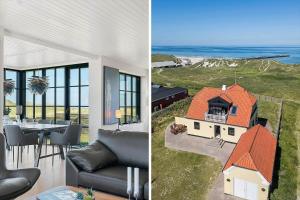 Dos imágenes de una casa con vista al mar. en LK2042-Lokken-Ved-Vandtarnet-4, en Løkken