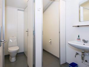 a bathroom with a toilet and a sink at 20 person holiday home in Herning-By Traum in Herning +11 photos
