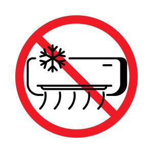 a prohibitory sign with a phone with a snowflake on it at Hôtel Marguerite in Orléans