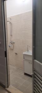 a bathroom with a shower and a sink at La Zinnie Salentina in San Pietro in Bevagna +33 photos
