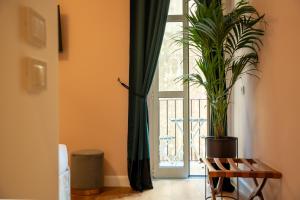 a plant in a pot next to a door at NAMAN HOTELLERIE - Monti in Rome