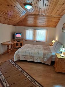a bedroom with a bed and a tv in a room at Guest House Benita in Devin