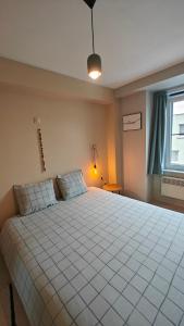 une chambre avec un grand lit blanc avec une fenêtre dans l'établissement Felix De Haan, au Coq