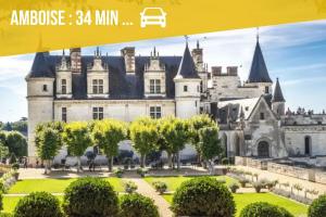 an image of a castle with trees in front of it at Le Grandmont - 100m du parc - au pied de la faculté des sciences in Tours