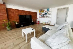Μια τηλεόραση ή/και κέντρο ψυχαγωγίας στο Domus Apartment in villa, swimming pool and private parking