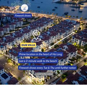 a poster for our villa prime location in the heart of hrl long just at S Villa Ha Long - City Center, Near Beach - 6BR Private Villa with Pool, Jacuzzi, Sauna, Karaoke in Ha Long
