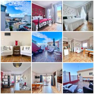 een collage van foto's van een hotelkamer bij Apartamentos Magdalena in Valle Gran Rey