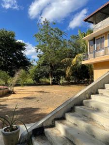 a set of stairs leading up to a house at Nature's Hideaway in Anuradhapura