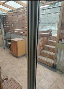 a view from a window of a room with stairs at Lomas San Andres in El Cerrillo