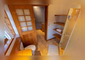 an overhead view of a bathroom with a toilet at Love Nest Atitlán in Panajachel
