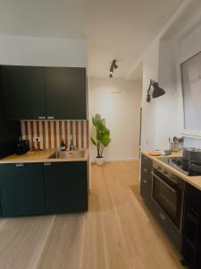 a large kitchen with a sink and a stove at Casa CriJolì in Civitavecchia +4 photos