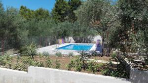 a swimming pool in a yard with a fence at Holiday Home Vela Luka in Vela Luka