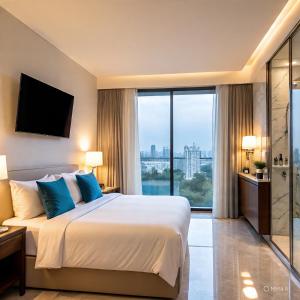 Ένα ή περισσότερα κρεβάτια σε δωμάτιο στο Hotel Square Plaza At Airport