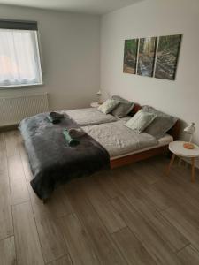 Postel nebo postele na pokoji v ubytování Panoráma Vendégház Jásd