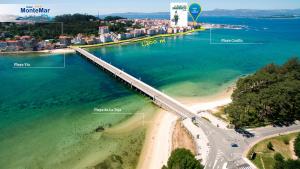an aerial view of a bridge over a body of water at Hotel Montemar *** Superior in O Grove