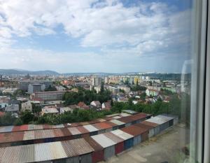 a view of a city from a window at apartm ZzY in Košice
