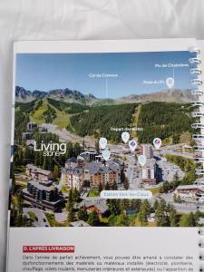 a page of a magazine with a map of living sites at Vars Livingstone in Vars