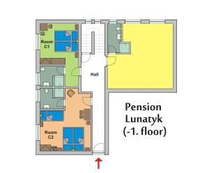 Grundriss der Unterkunft Pension Lunatyk