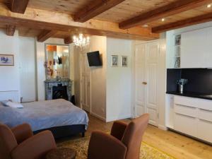 Un televizor și/sau centru de divertisment la Authentic apartment near Schagen
